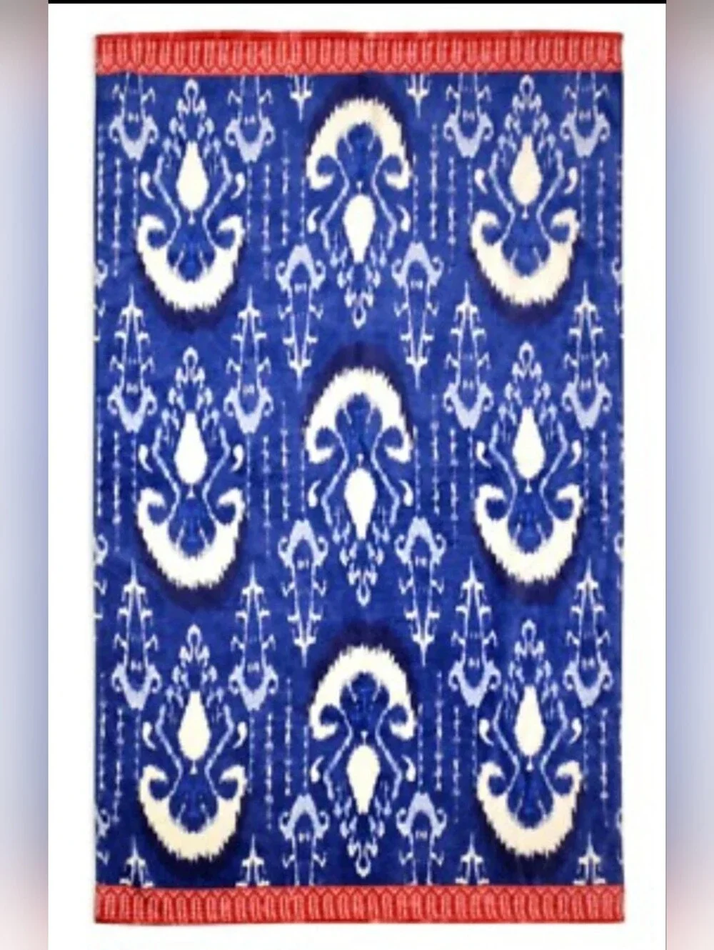 NWT John Robshaw Vaya Indigo Ikat Print Beach Towel 40” By 70”